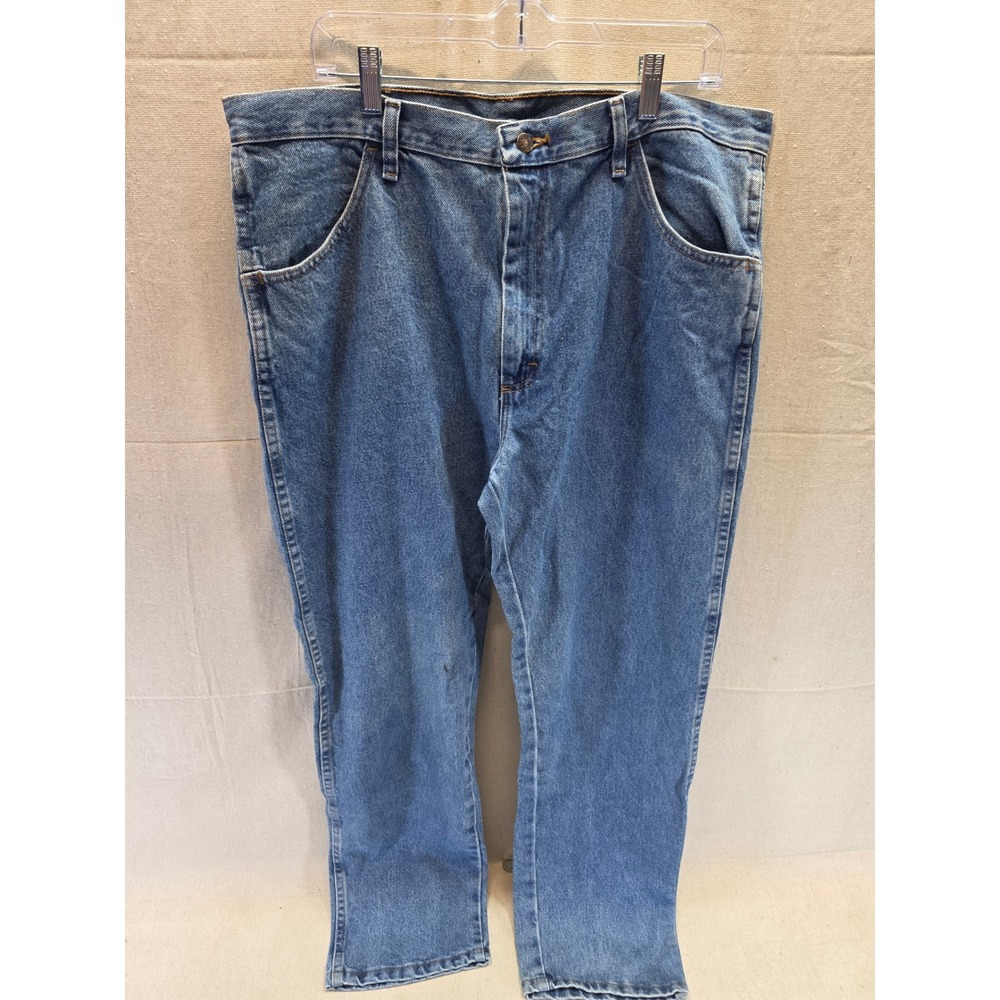 Rustler Mens Regular Fit Straight Leg Blue Denim Jeans 38x32 87519BW Heavyweight